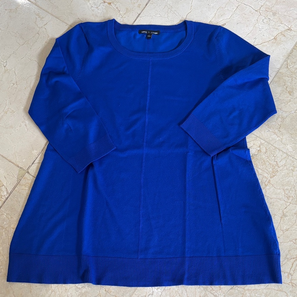 Cable & Gauge Royal Blue Tunic Sweater Large